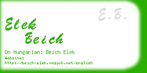 elek beich business card